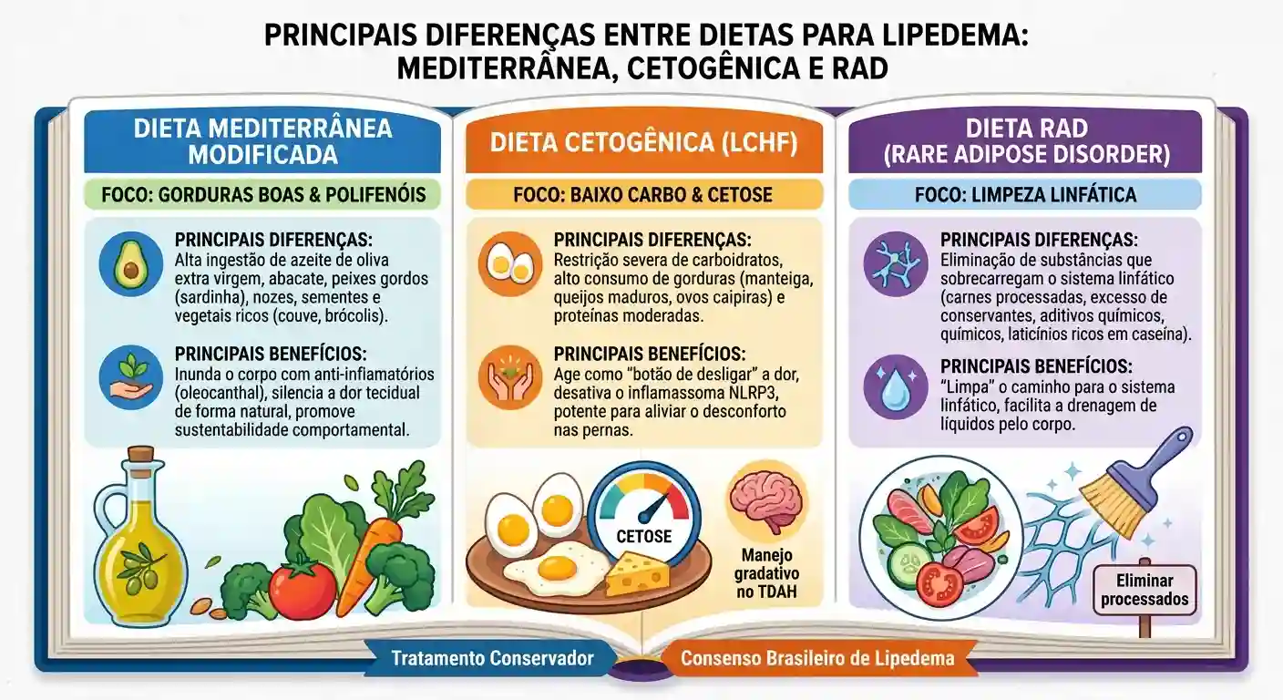 Principais tipos de dieta para lipedema